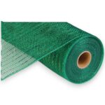 10" Green Metallic Deco Mesh