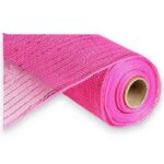 10" Hot Pink Metallic Deco Mesh