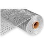 10" Silver Metallic Deco Mesh