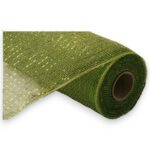 10" Moss Green Metallic Deco Mesh