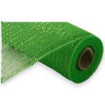 10" Lime Green Metallic Deco Mesh