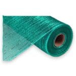 10" Teal Metallic Deco Mesh
