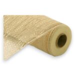 10" Cream Metallic Deco Mesh