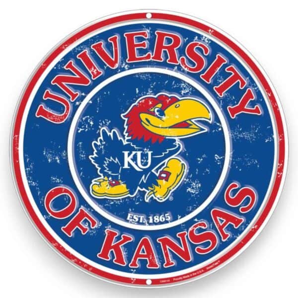 Kansas Jayhawks Round Metal Sign