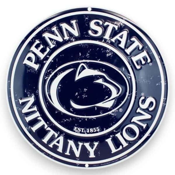 Penn State Round Metal Sign