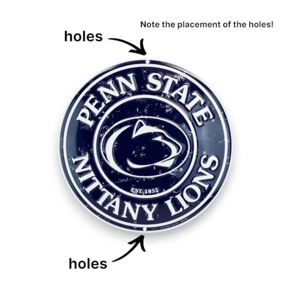 Penn State Round Metal Sign