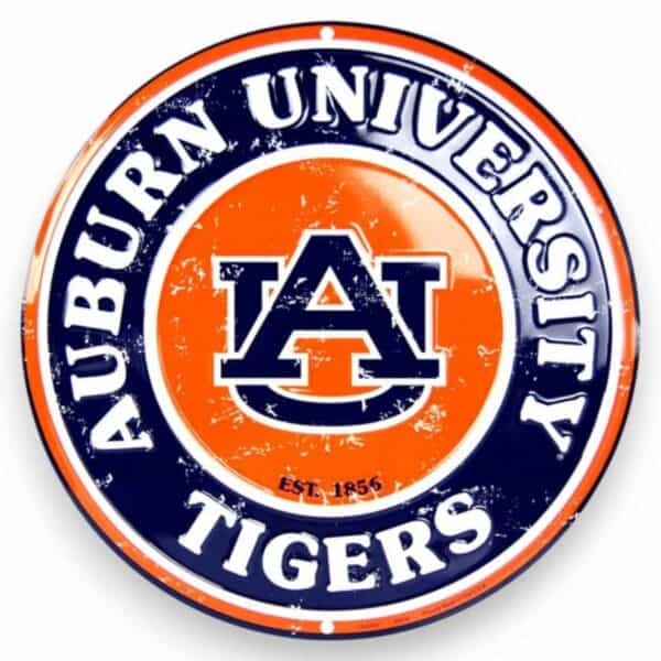 Auburn Tigers Round Metal Sign