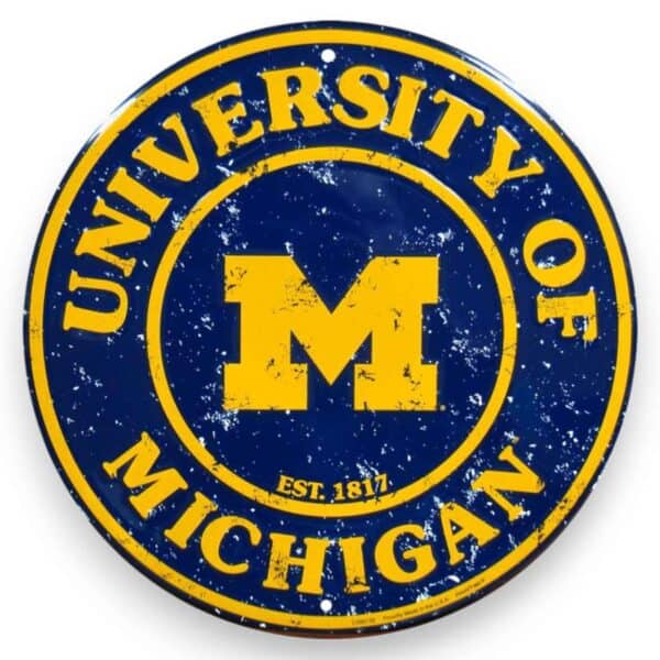 Michigan Round Metal Sign