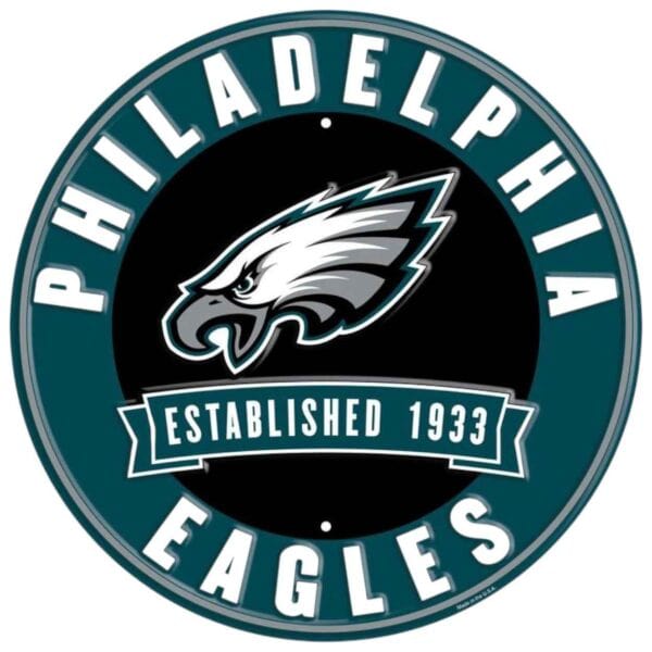 Philadelphia Eagles Round Metal Sign