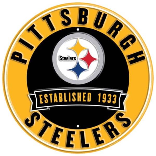 Pittsburgh Steelers Round Metal Sign