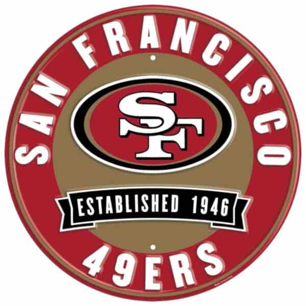 49ers Round Metal Sign