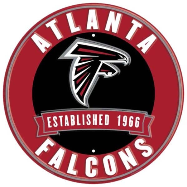 Atlanta Falcons Round Metal Sign