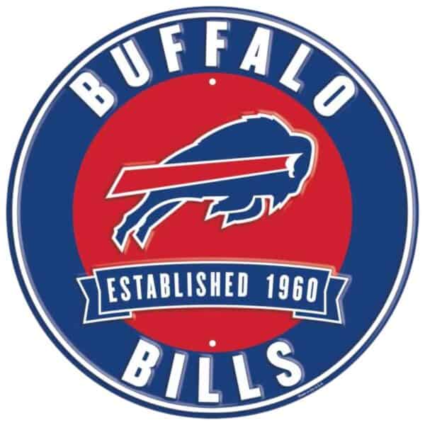 Buffalo Bills Round Metal Sign