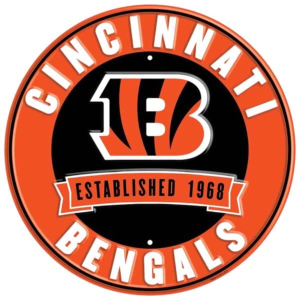 Cincinnati Bengals Round Metal Sign