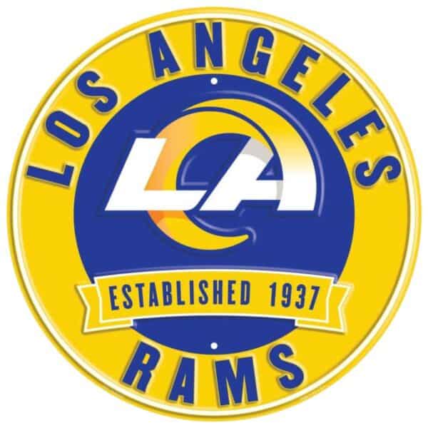 Los Angeles Rams Round Metal Sign