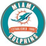 Miami Dolphins Round Metal Sign