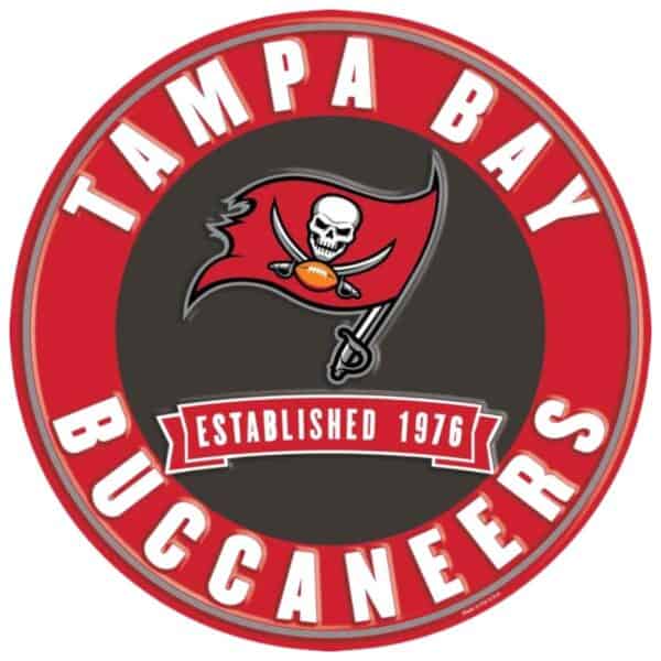 Tampa Bay Buccaneers Round Metal Sign