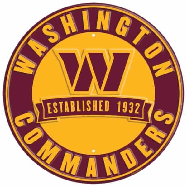 Washington Commanders Round Metal Sign