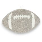 Silver White Flat Football Ornament