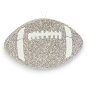 Silver White Flat Football Ornament