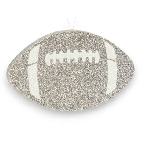 Silver White Flat Football Ornament