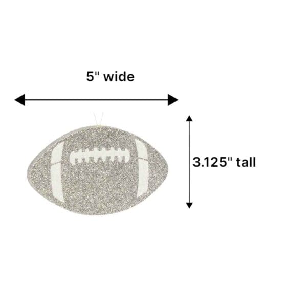 Silver White Flat Football Ornament