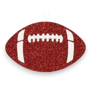 Crimson White Flat Football Ornament