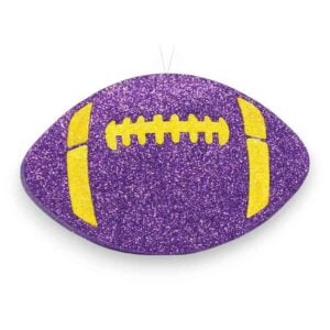 Purple Yellow Flat Football Ornament