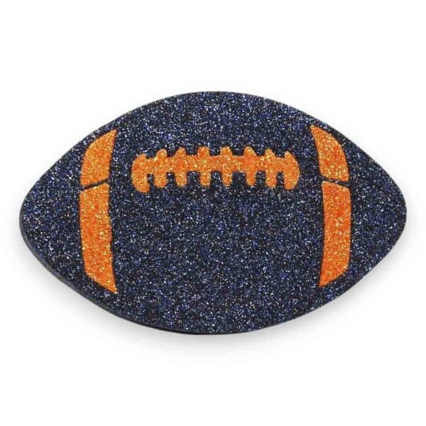Navy Orange Flat Football Ornament