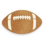 Burnt Orange White Flat Football Ornament