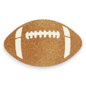 Burnt Orange White Flat Football Ornament