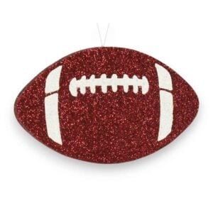 Maroon White Flat Football Ornament
