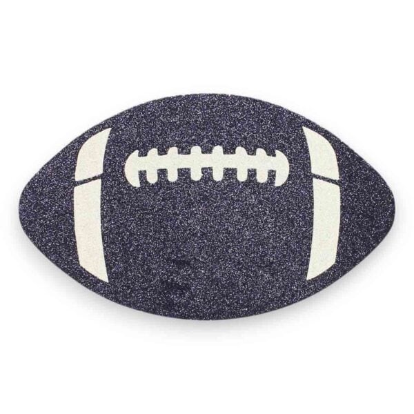 Navy White Flat Football Ornament