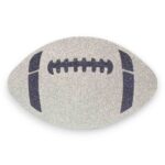 Silver Navy Flat Football Ornament