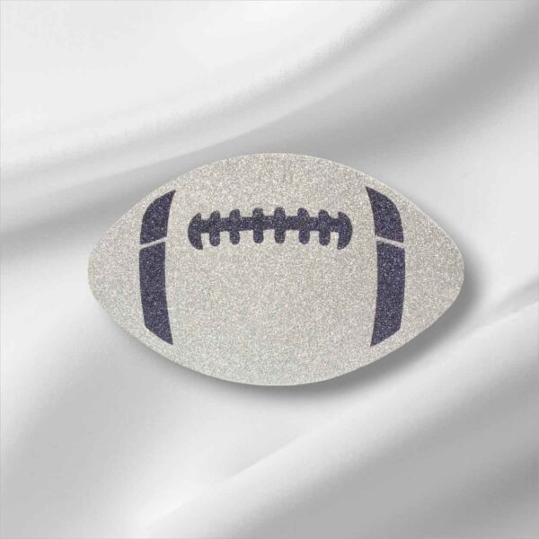 Silver Navy Flat Football Ornament