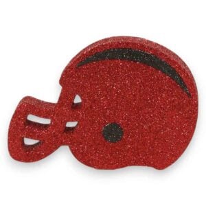 Red Black Flat Football Helmet Ornament