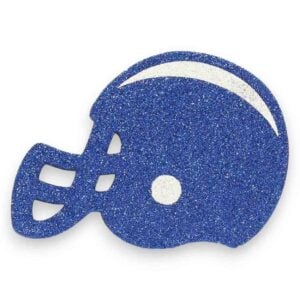 Blue White Flat Football Helmet Ornament