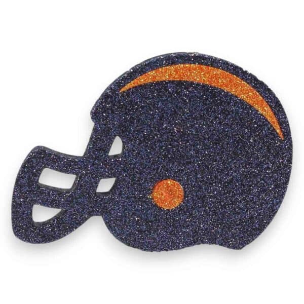 Blue Orange Flat Football Helmet Ornament