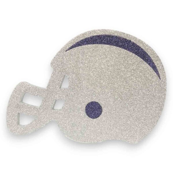 Silver Navy Flat Football Helmet Ornament