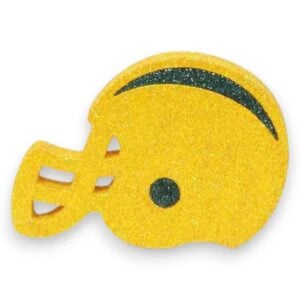Yellow Green Flat Football Helmet Ornament
