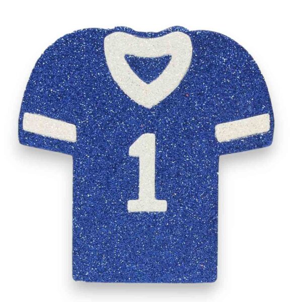 Blue White Flat Football Jersey Ornament