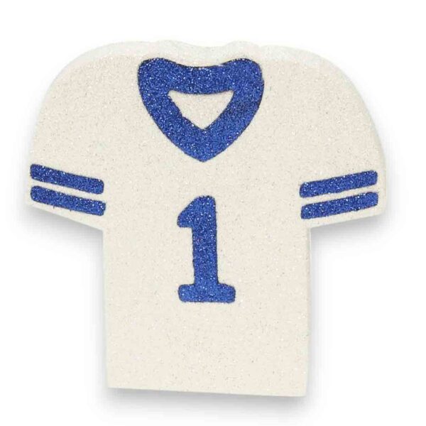 White Blue Flat Football Jersey Ornament
