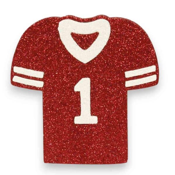 Red White Flat Football Jersey Ornament