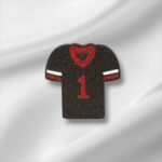 Black Red Flat Football Jersey Ornament