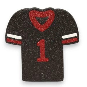 Black Red Flat Football Jersey Ornament
