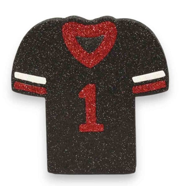 Black Red Flat Football Jersey Ornament