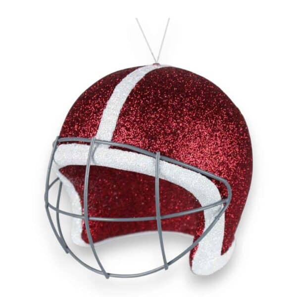 Crimson White 3D Football Helmet Ornament
