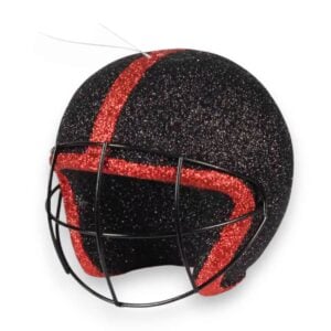 Red Black 3D Football Helmet Ornament