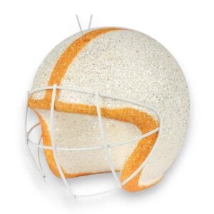 Orange White 3D Football Helmet Ornament