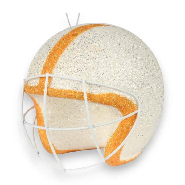 Orange White 3D Football Helmet Ornament